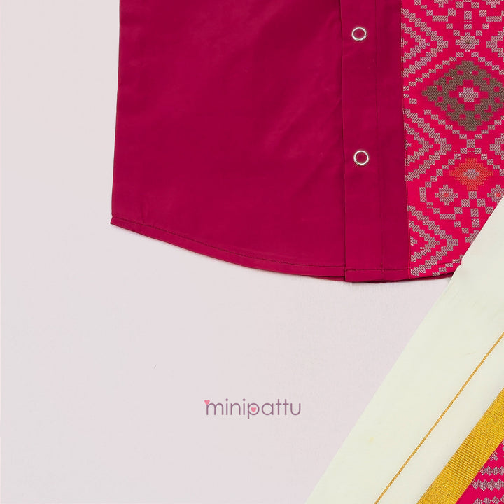 Harsh - Pink Shirt & Vesti Set