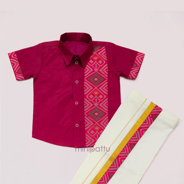 Harsh - Pink Shirt & Vesti Set
