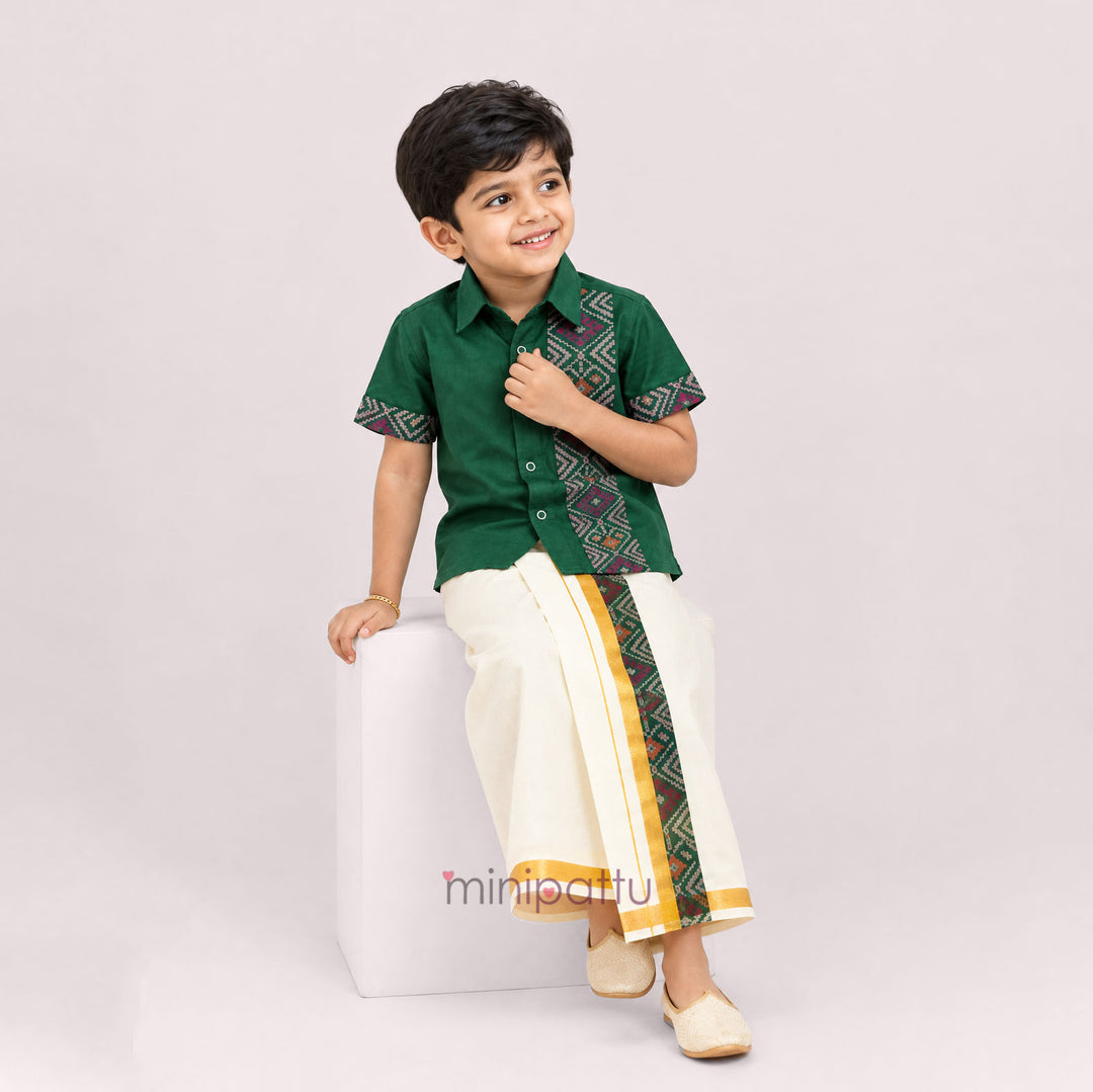 Harsh - Green Shirt & Vesti Set