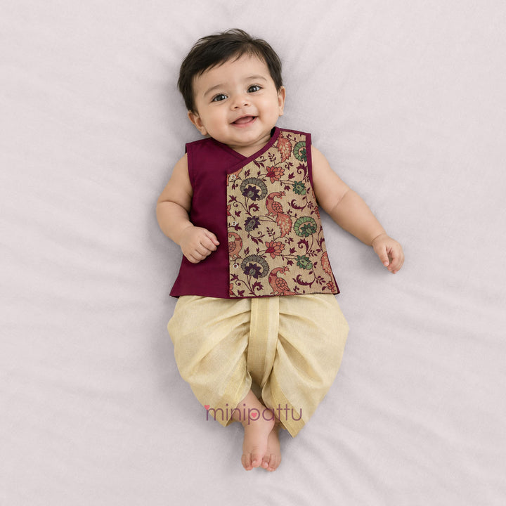 Paithani Magenta Jabla Set Minipattu