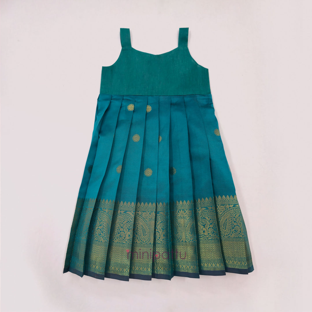 Lathika - Pink Teal Pattu Pavadai Minipattu