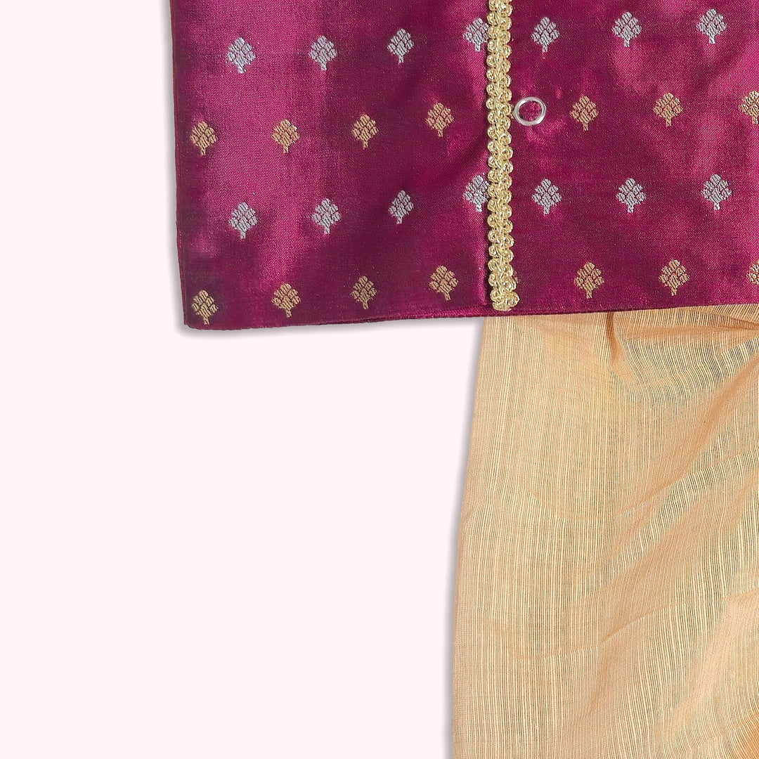 Rithvik - Burgundy Jabla Set Minipattu