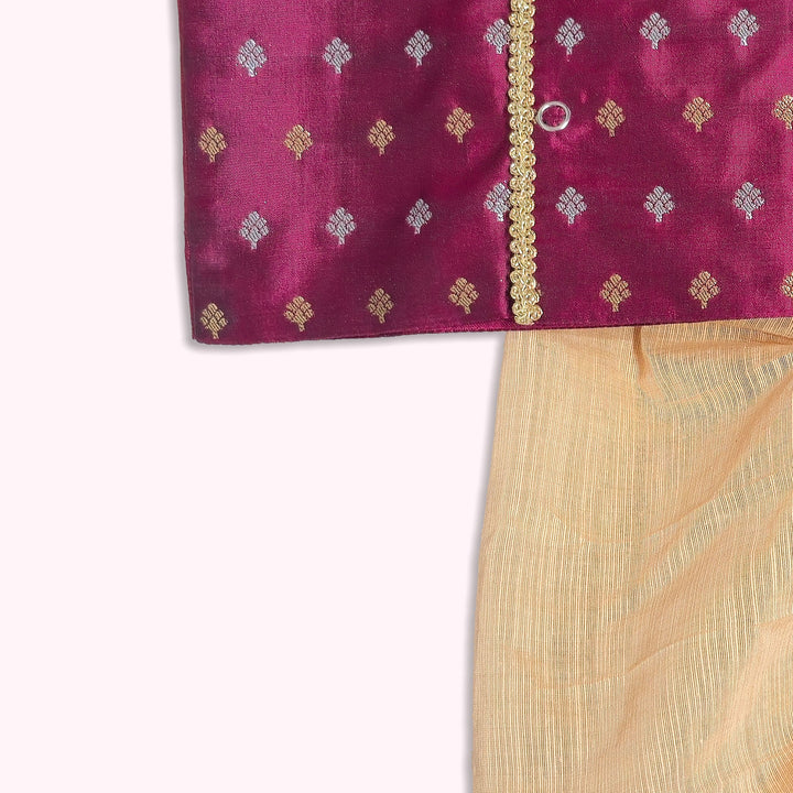 Rithvik - Burgundy Jabla Set Minipattu