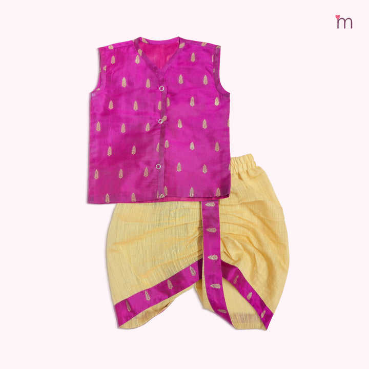 Riyan -  Magenta Jabla Set Minipattu