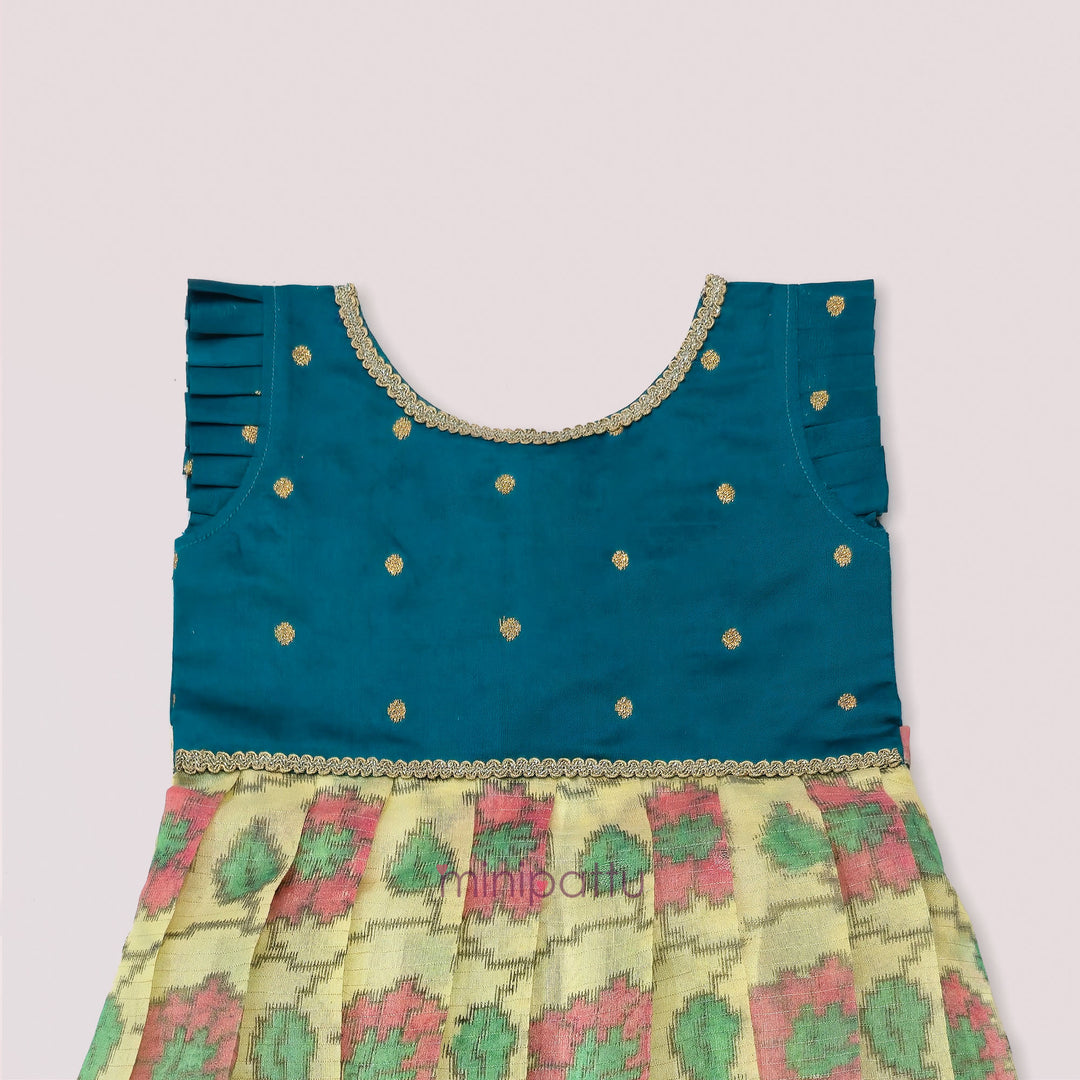 Deesha - Teal Yellow Frock Minipattu