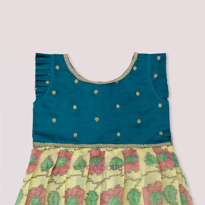 Deesha - Teal Yellow Frock Minipattu