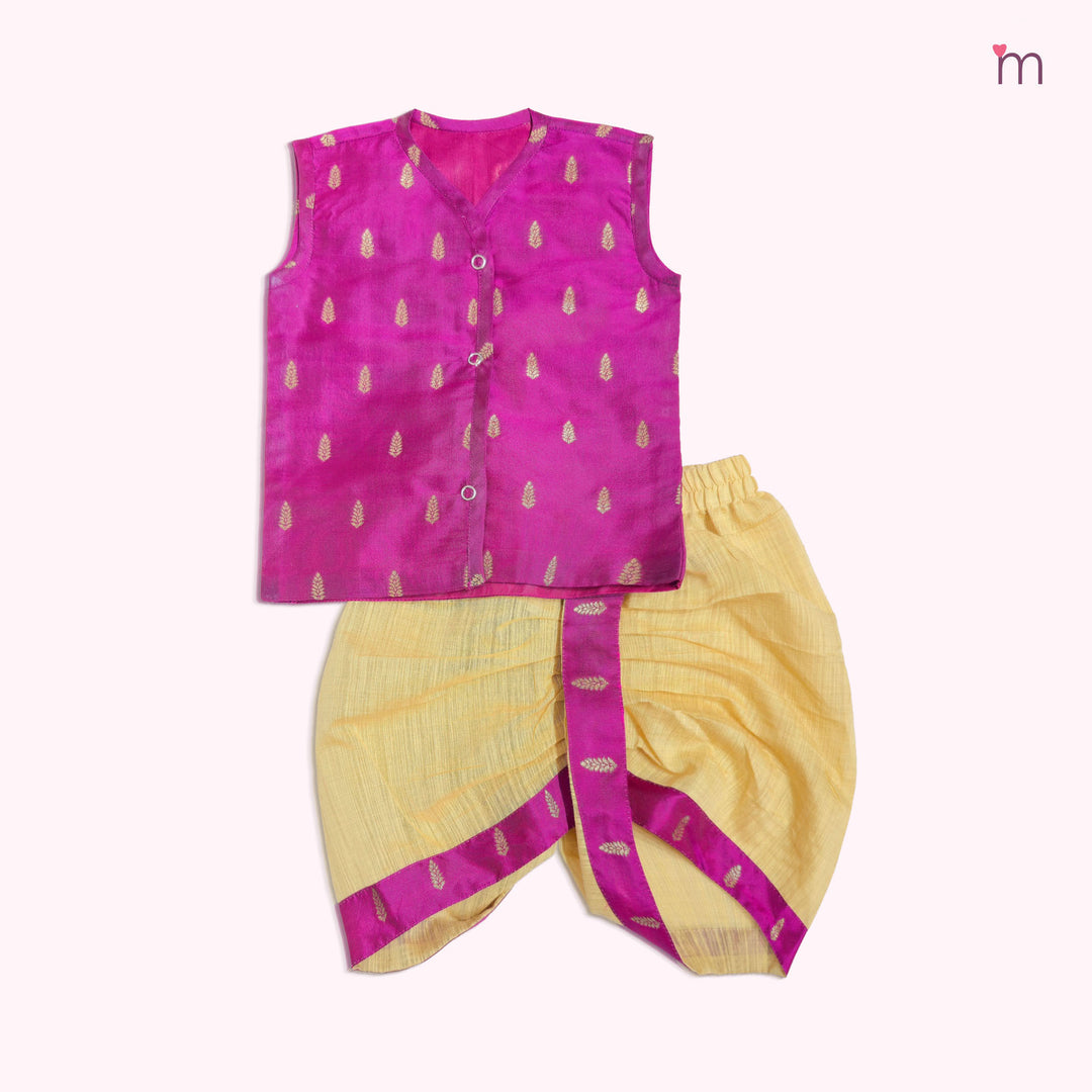 Riyan -  Magenta Jabla Set Minipattu