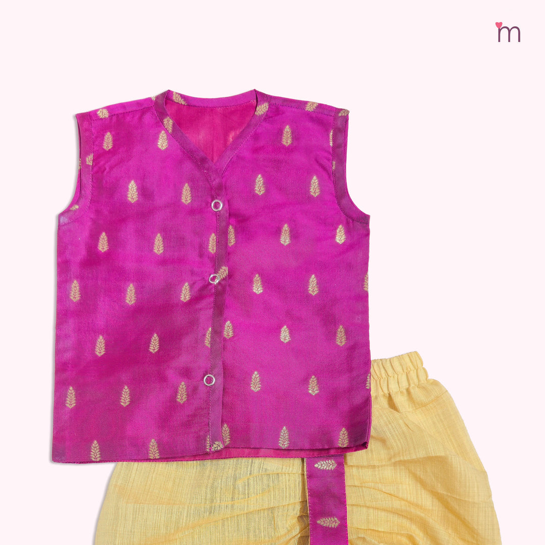 Riyan -  Magenta Jabla Set Minipattu