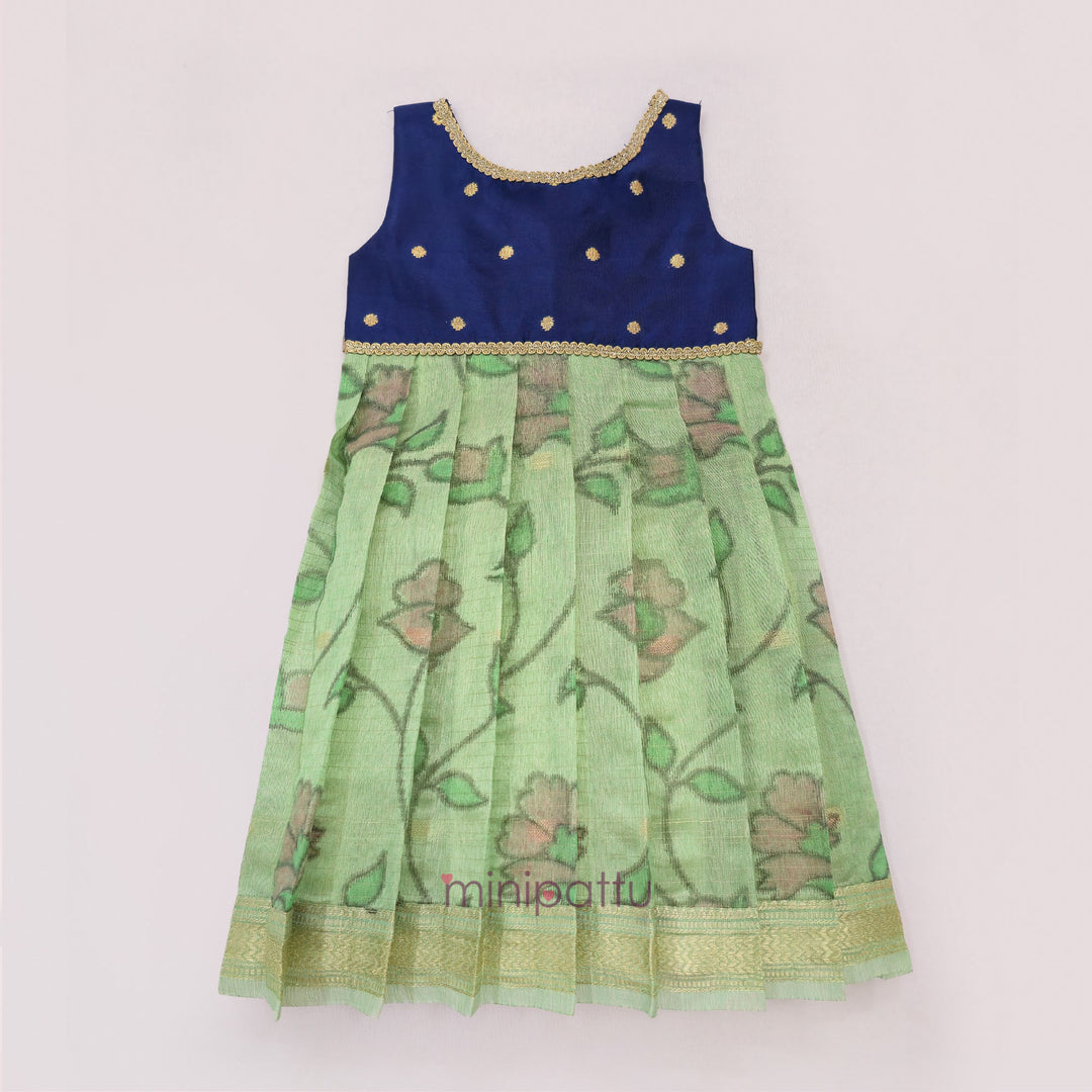 Rishi - Navy Blue Green Minipattu
