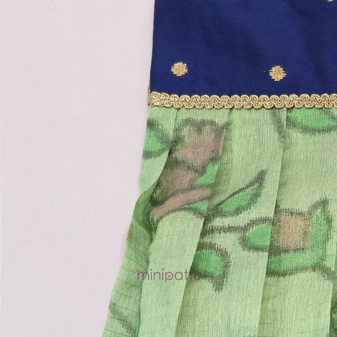 Rishi - Navy Blue Green Minipattu