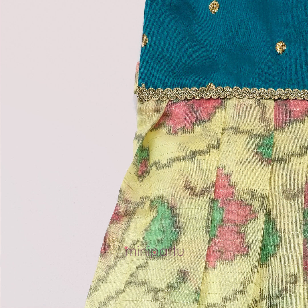 Deesha - Teal Yellow Frock Minipattu