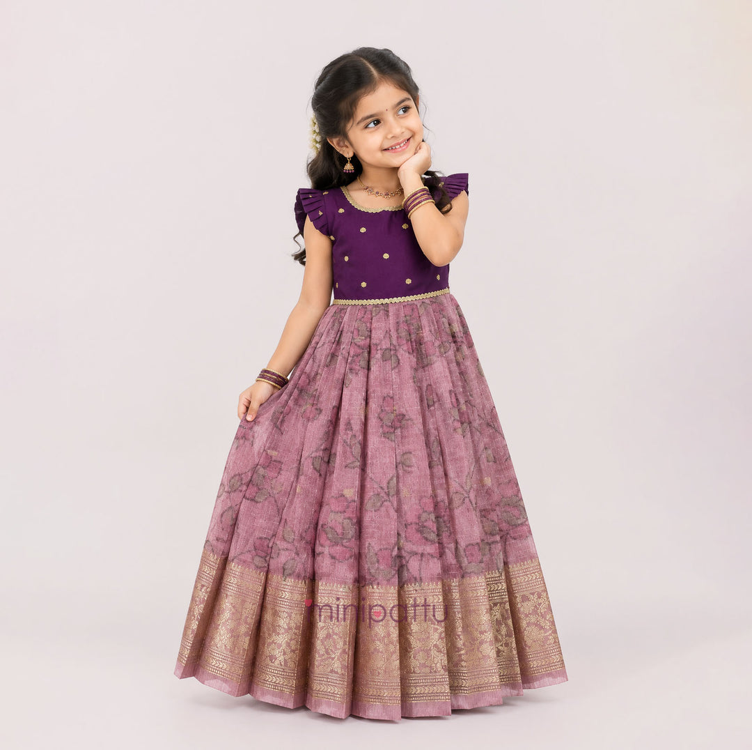 Deesha - Purple Pink Frock Minipattu