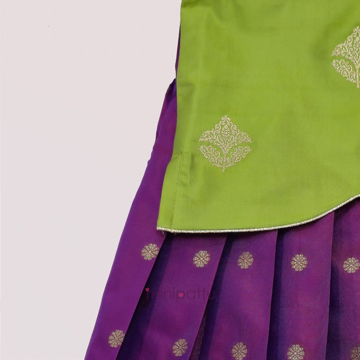 Damini -  Green Pattu Pavadai Minipattu