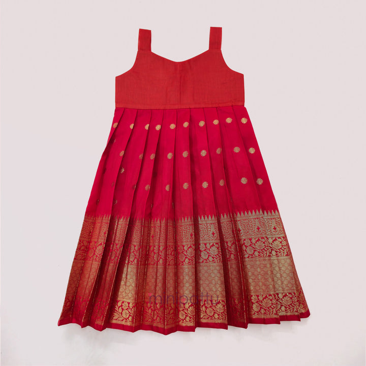 Damini - Blue Red Pattu Pavadai Minipattu