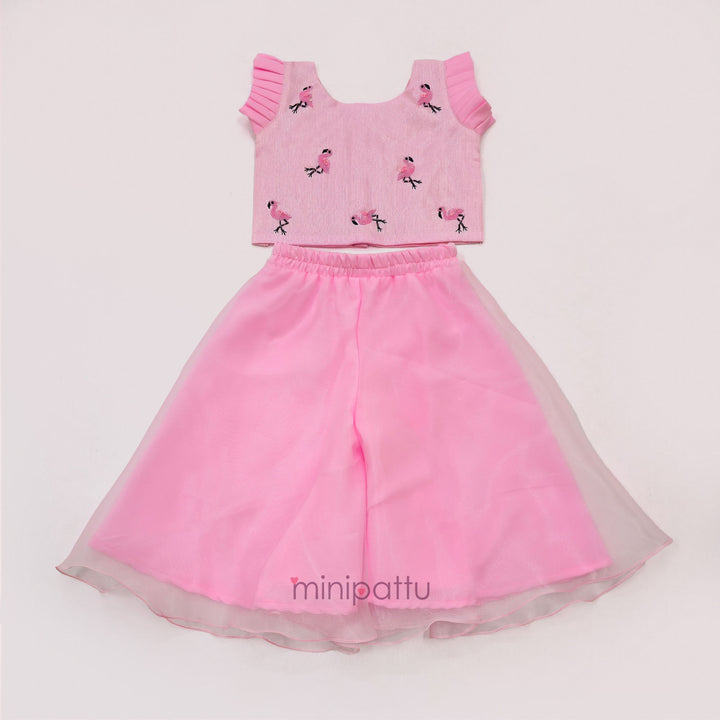 Flamingo - Baby Pink Designer Minipattu