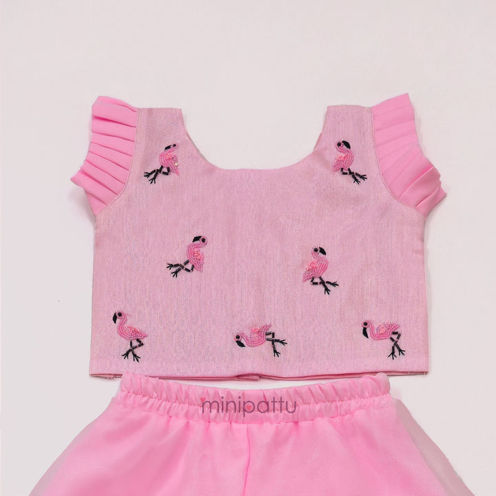 Flamingo - Baby Pink Designer Minipattu