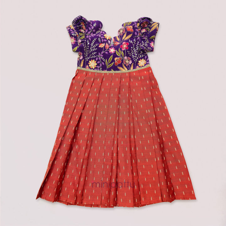 Kashvi - Violet Rust Frock Minipattu