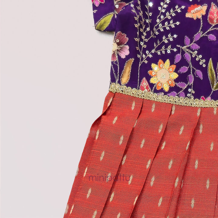 Kashvi - Violet Rust Frock Minipattu