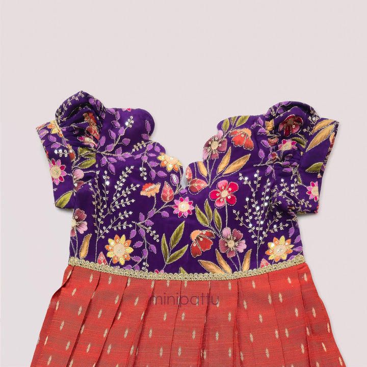 Kashvi - Violet Rust Frock Minipattu
