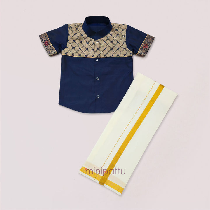 Karan - Blue Shirt & Vesti Set