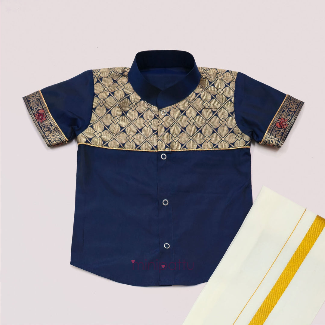 Karan - Blue Shirt & Vesti Set