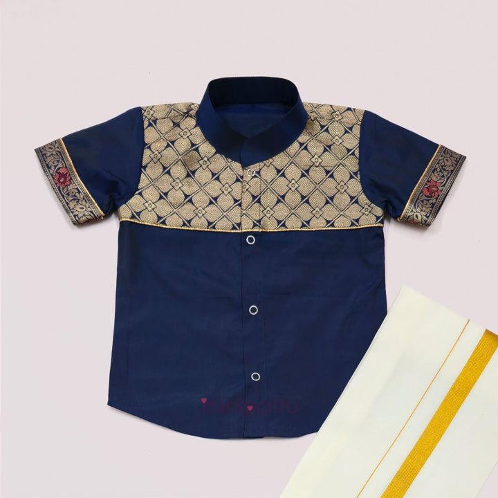 Karan - Blue Shirt & Vesti Set