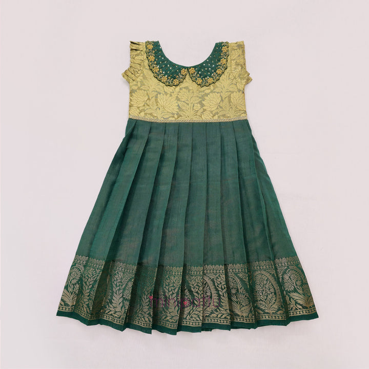Anuradha - Gold Green Frock Minipattu