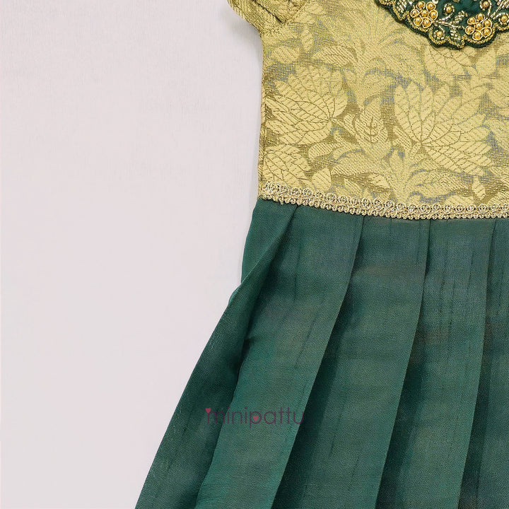 Anuradha - Gold Green Frock Minipattu