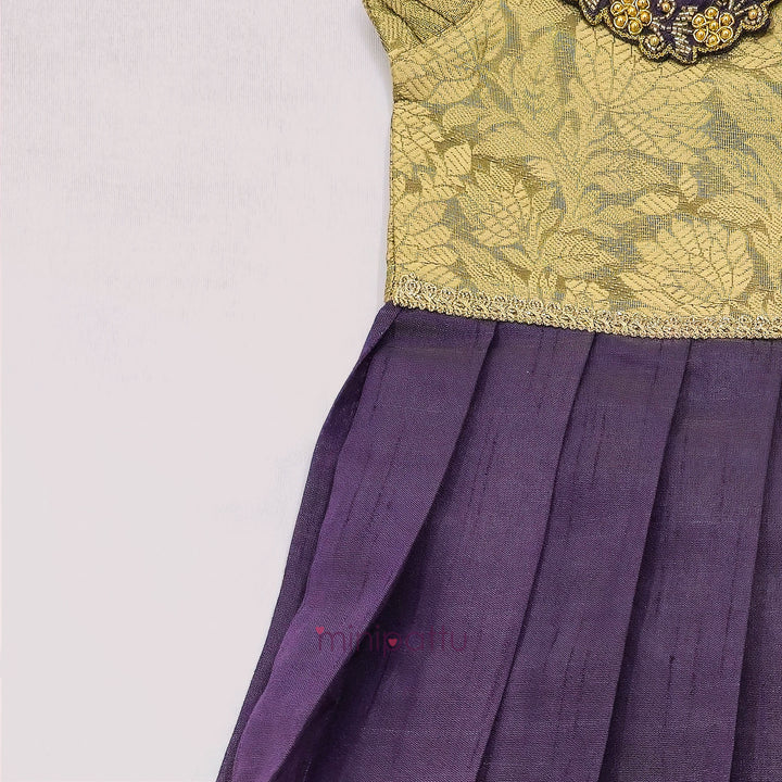 Anuradha  - Gold Purple Frock Minipattu