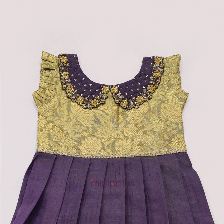 Anuradha  - Gold Purple Frock Minipattu