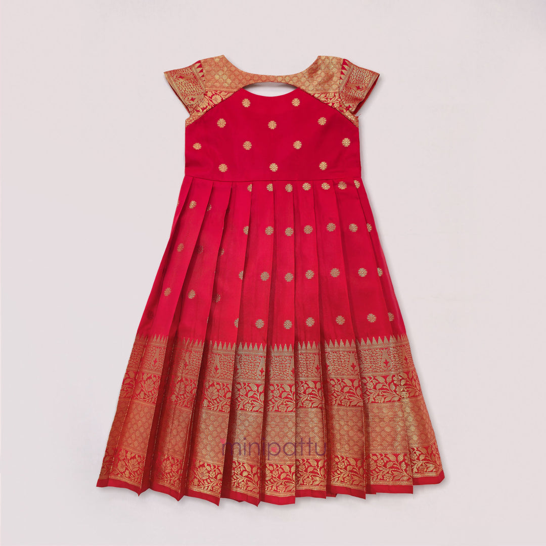 Ramyam - Red Pattu Frock Minipattu