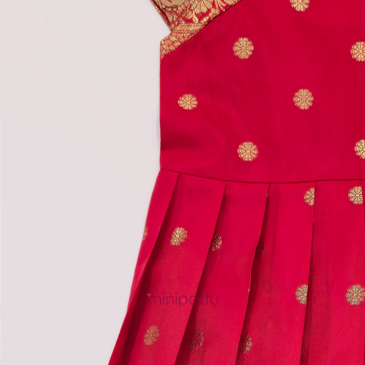 Ramyam - Red Pattu Frock Minipattu
