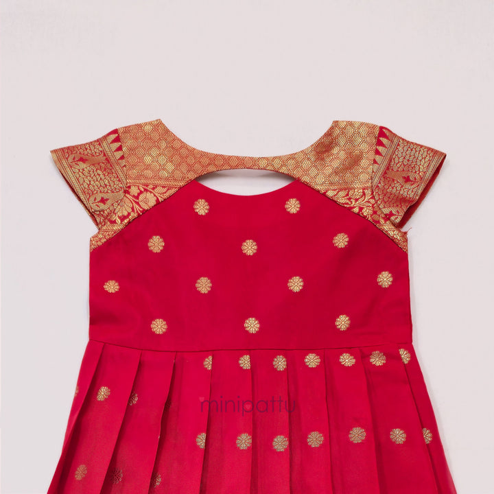Ramyam - Red Pattu Frock Minipattu