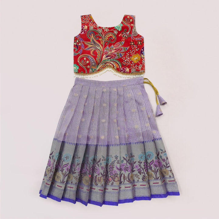 Ankita - Rust Lavender Lehanga Minipattu