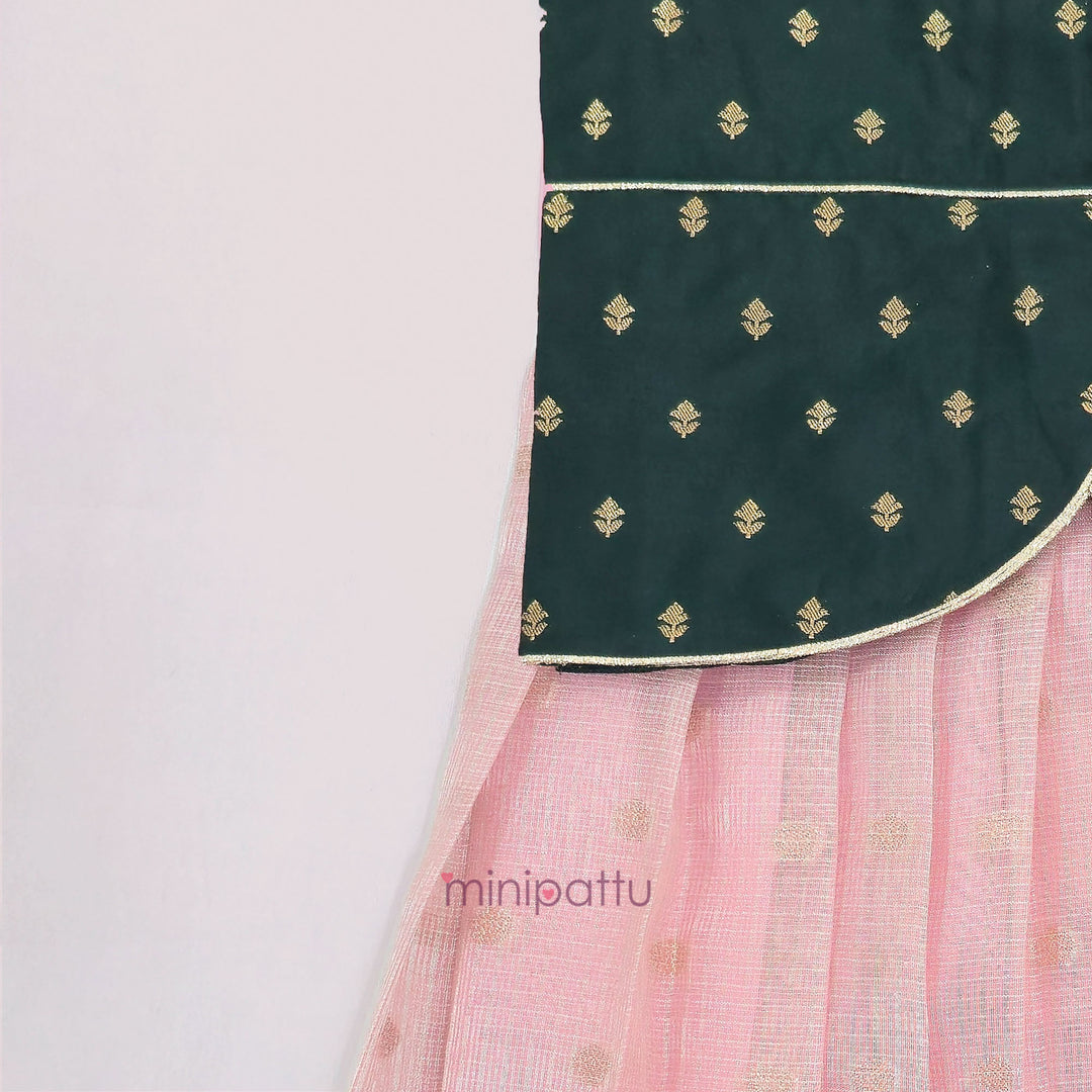 Deepali - Green Pink Pattu Pavadai Minipattu
