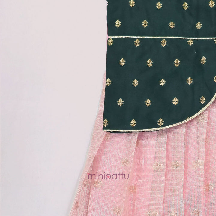 Deepali - Green Pink Pattu Pavadai Minipattu