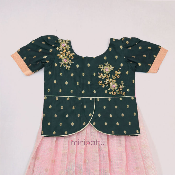 Deepali - Green Pink Pattu Pavadai Minipattu