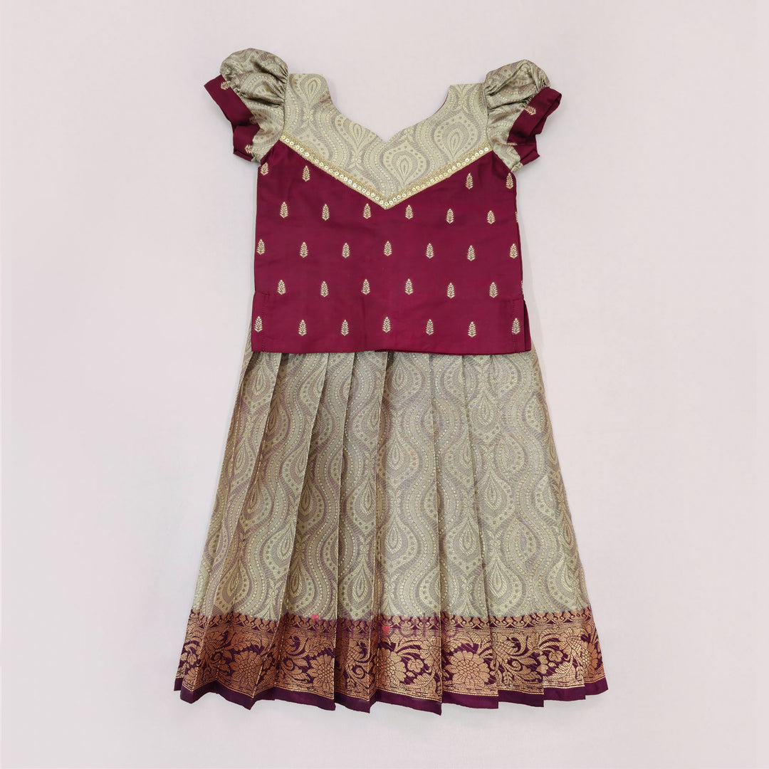 Kalyani - Maroon Pattu Pavadai Minipattu