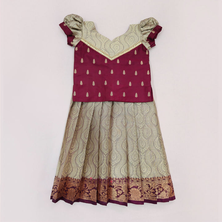 Kalyani - Maroon Pattu Pavadai Minipattu