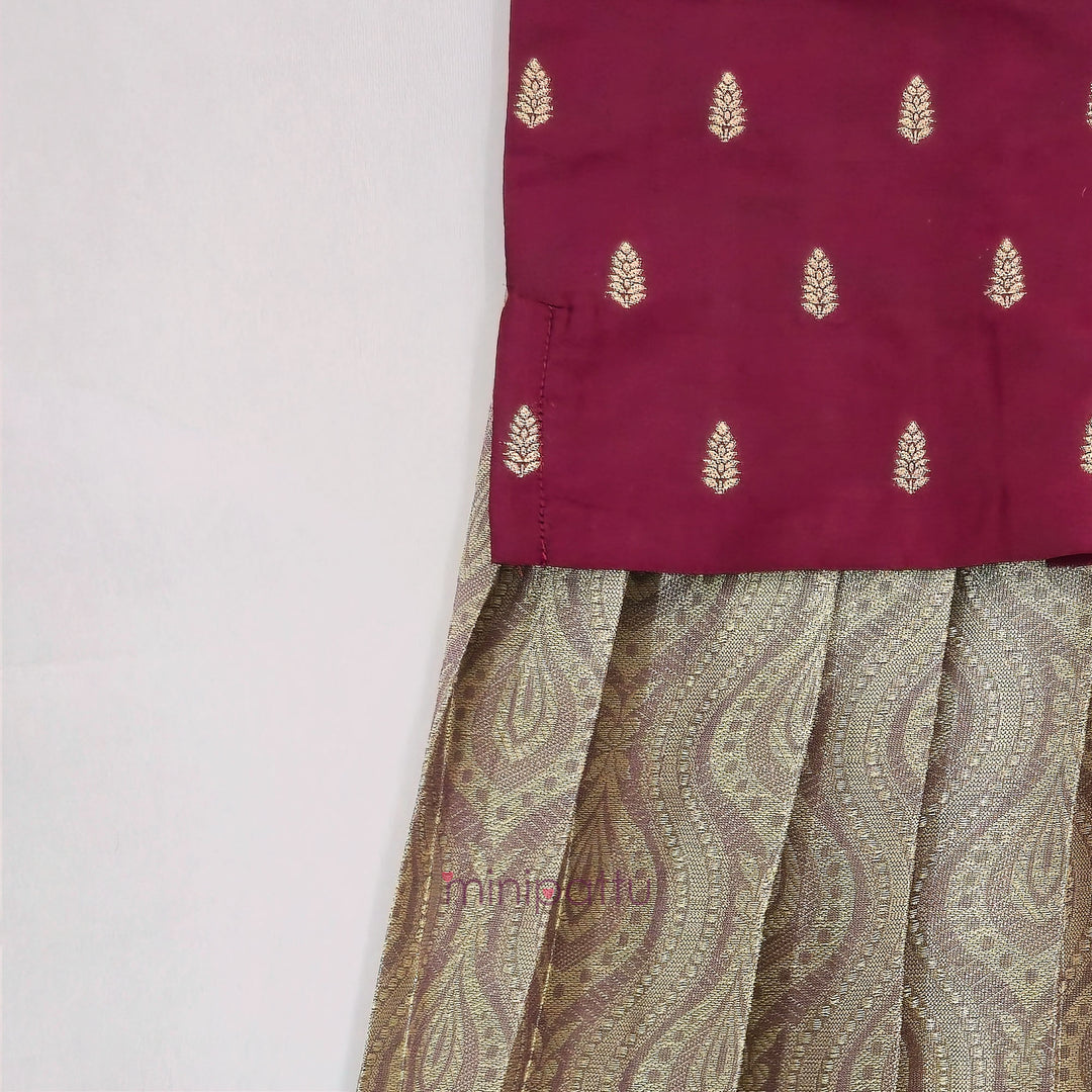 Kalyani - Maroon Pattu Pavadai Minipattu