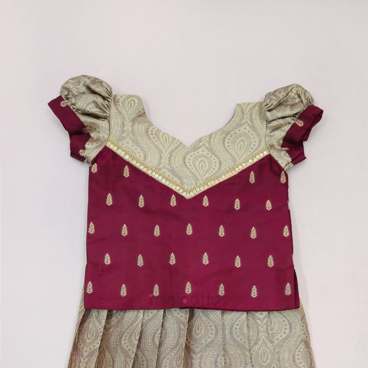 Kalyani - Maroon Pattu Pavadai Minipattu