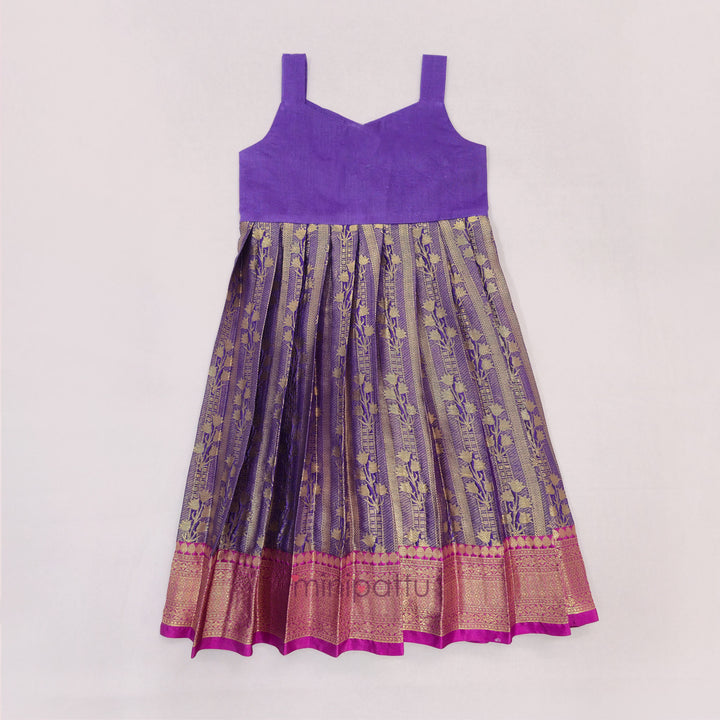 Tanuja - Magenta Violet Pattu Pavadai Minipattu