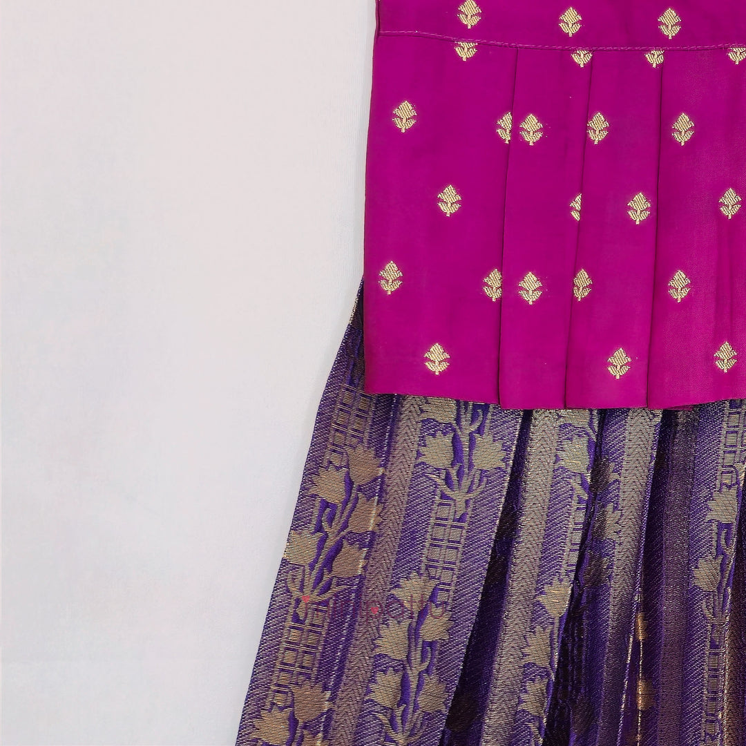 Tanuja - Magenta Violet Pattu Pavadai Minipattu