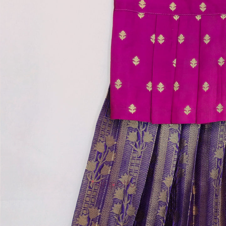 Tanuja - Magenta Violet Pattu Pavadai Minipattu