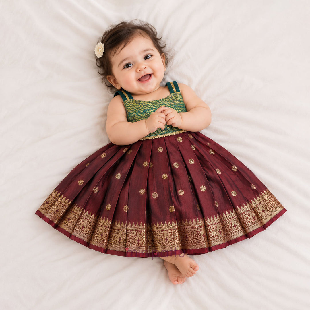 Trishika - Teal Burgundy Minipattu