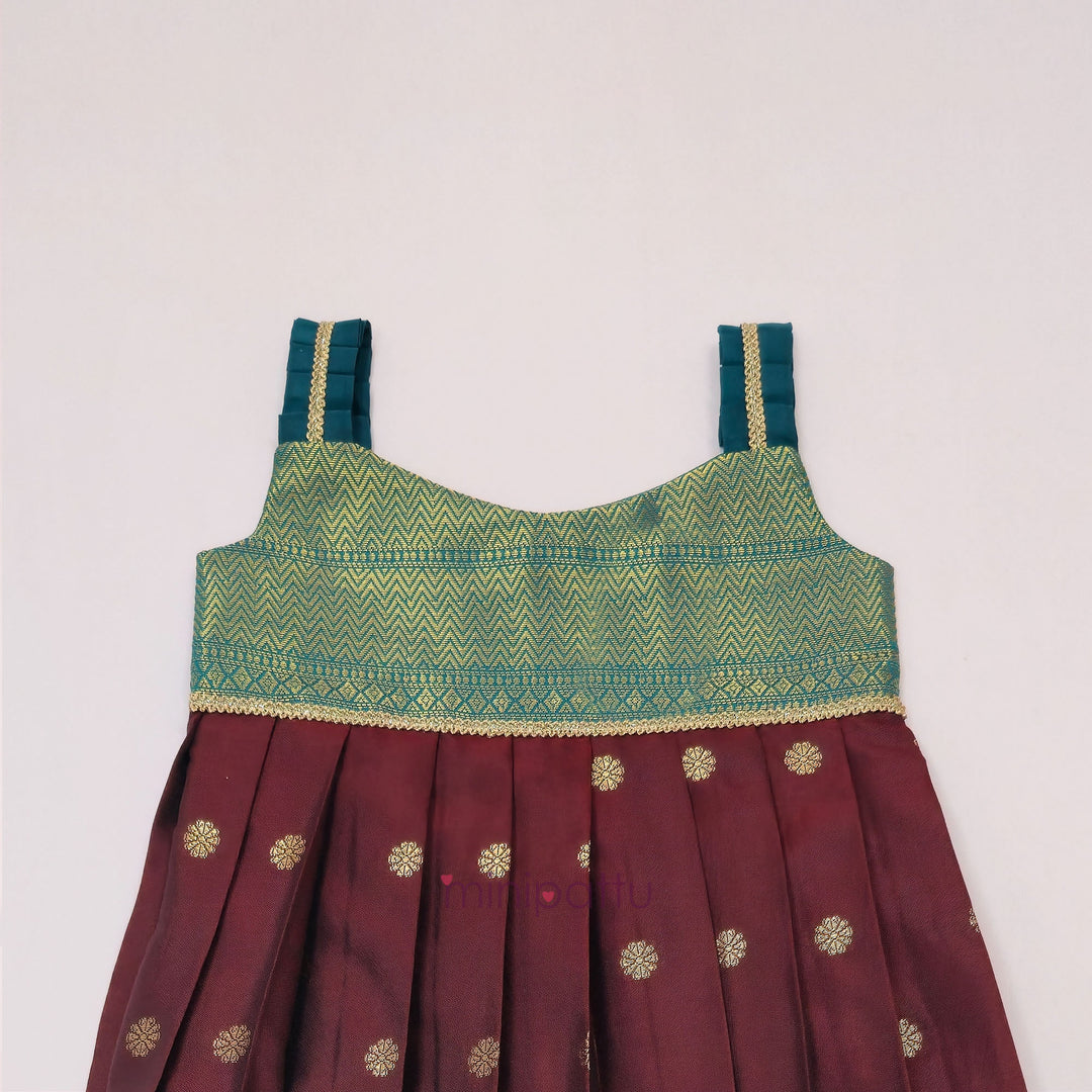 Trishika - Teal Burgundy Minipattu