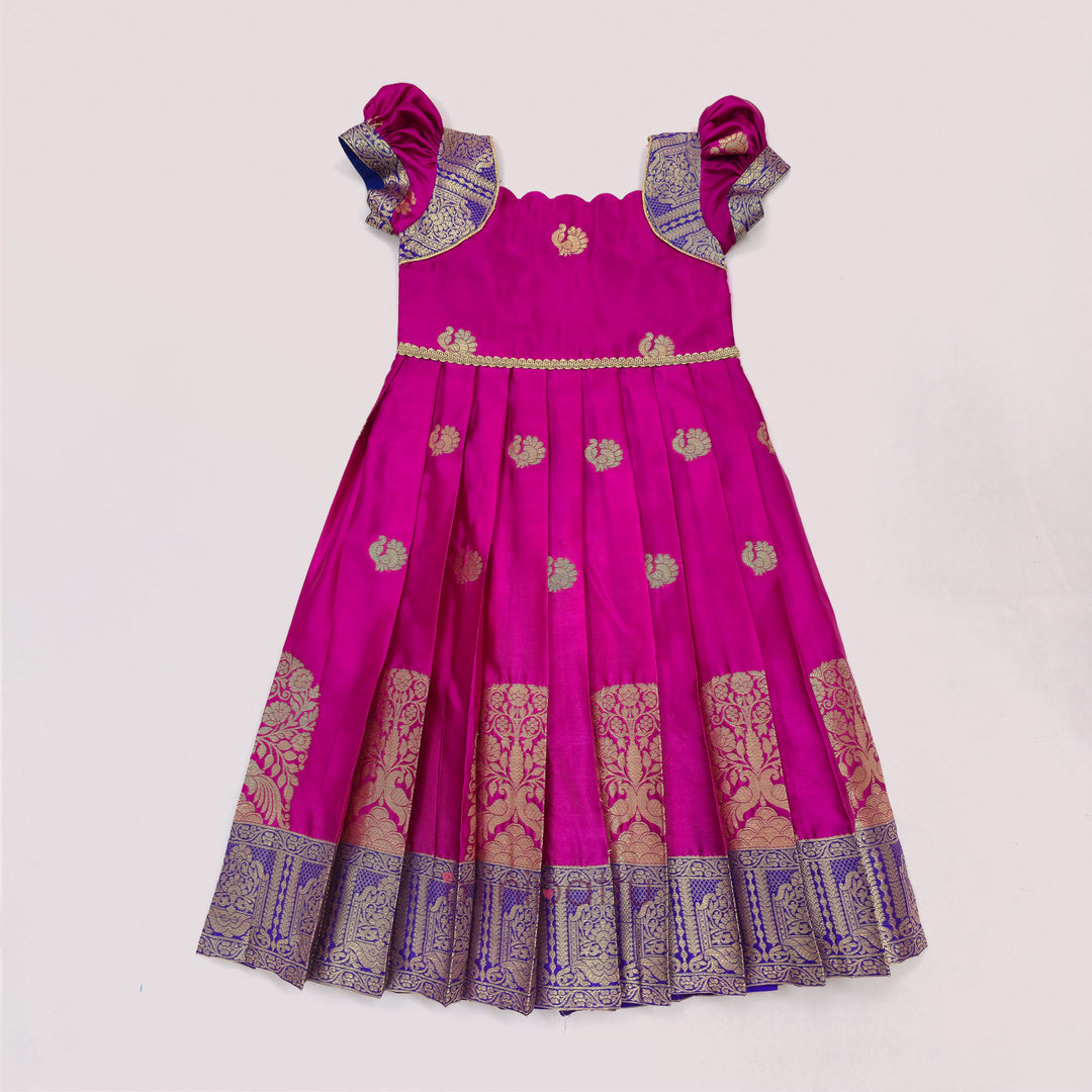 Nishita - Pink Pattu Frock Minipattu