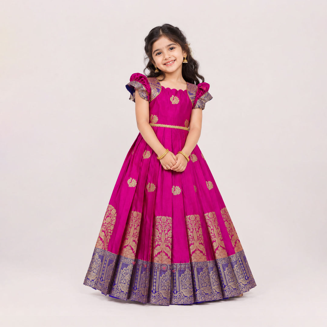 Nishita - Pink Pattu Frock Minipattu