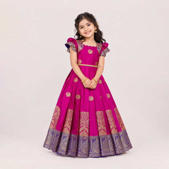 Nishita - Pink Pattu Frock Minipattu