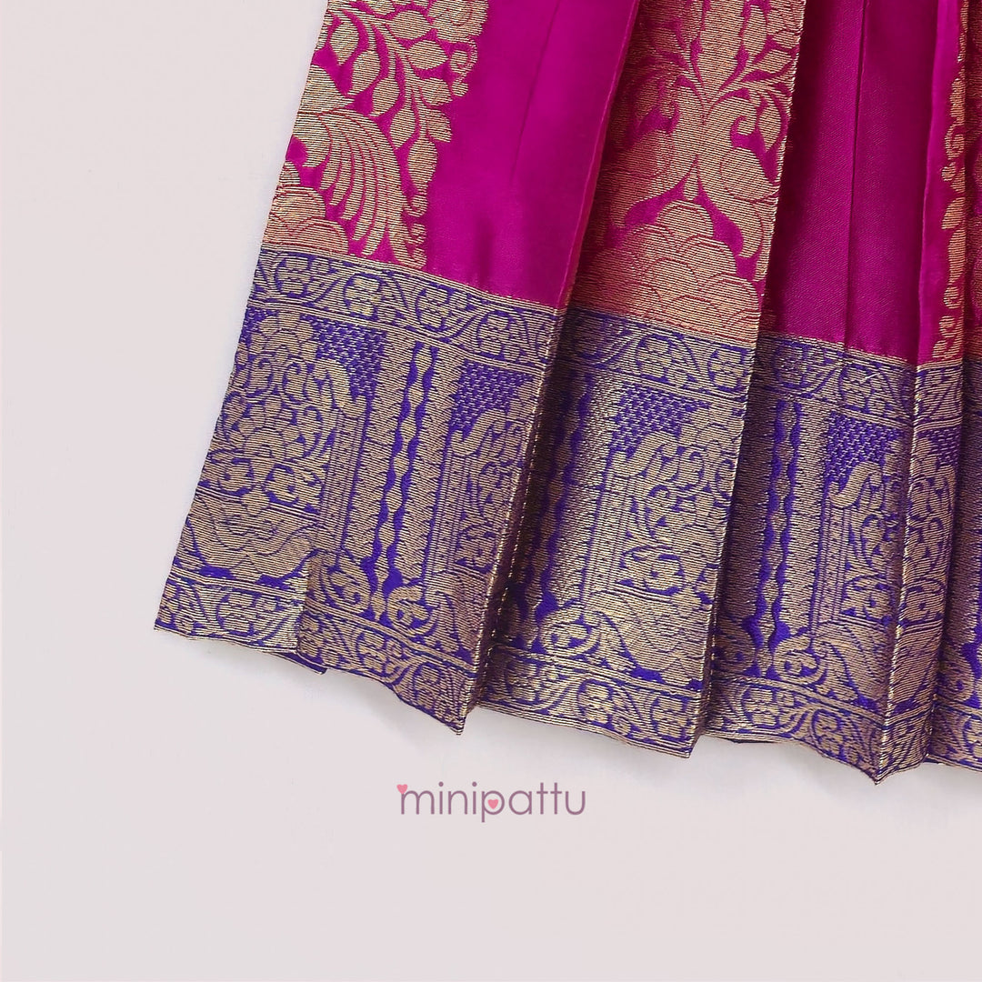 Nishita - Pink Pattu Frock Minipattu